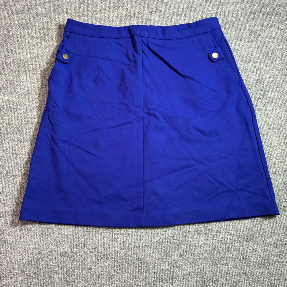 Mario Serrani Italy Mini Skirt Womens 10 Blue Excellent A-Line Pockets‎ Zip